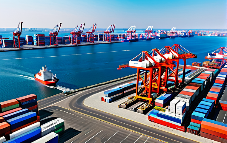 해양 항만 스마트화 - Automated Port Terminal**

"Modern Russian seaport, automated container terminal, robotic cranes mov...