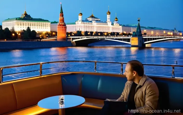 해양 전기 추진 선박 - **Prompt 1: Serene Moscow River Cruise**
    "An elegant, modern electric passenger boat gracefully ...