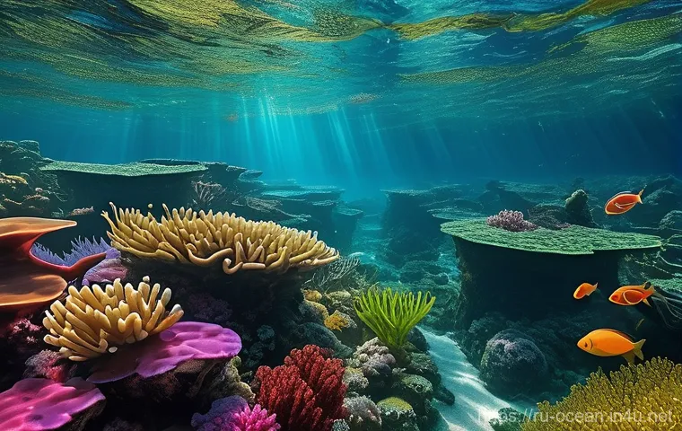 해양 환경 변화 대응 기술 - **Prompt 1: Advanced Ocean Monitoring and Conservation**
    "A stunning, wide-angle view of a futur...