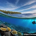 해양 현장 모니터링 시스템 - **Prompt:** "A vibrant and healthy ocean environment showcasing various marine monitoring technologi...