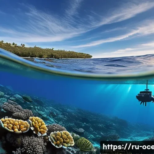 해양 현장 모니터링 시스템 - **Prompt:** "A vibrant and healthy ocean environment showcasing various marine monitoring technologi...