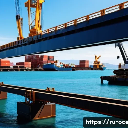 해양 구조물 내구성 기술 - A highly detailed offshore marine construction site showcasing modern composite materials used in th...